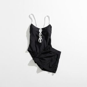 No Boundaries Black and White Women's Swimsuit and Skirt